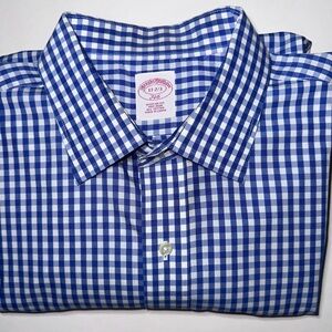 Brooks Brothers 346 Regular Fit Non-Iron All Cotton Check Dress Shirt 17-32/33